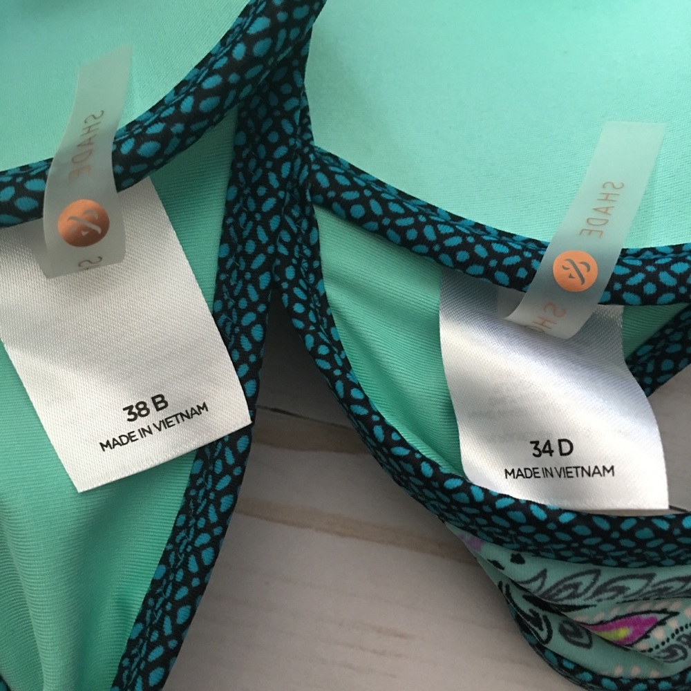 Shade & Shore Swim  Top Floral Ruched Beaded Trim Underwire Tassel Adjustable - Picture 7 of 8
